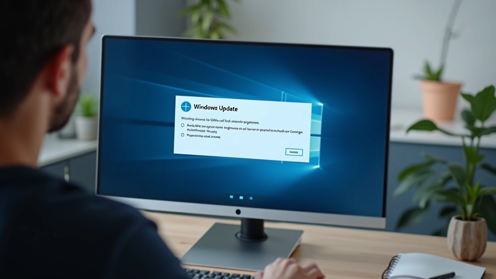 Janela de atualização do Windows com progresso visível